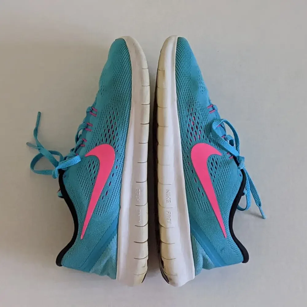 Nike Free RN Women's Size 9 Running Shoe 831509-401 Pink Gamma Blue Sneakers
